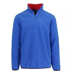 NWT Stone Mountain Quarter Zip Fleece Blue and Red Pullover Mens Medium
